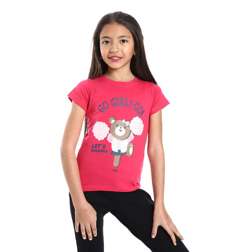Diadora Girls Cotton Printed T-Shirt